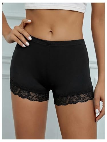 Image of MakeMeChic Women's Summer Lace Trim Shorts Biker Under Dresses
