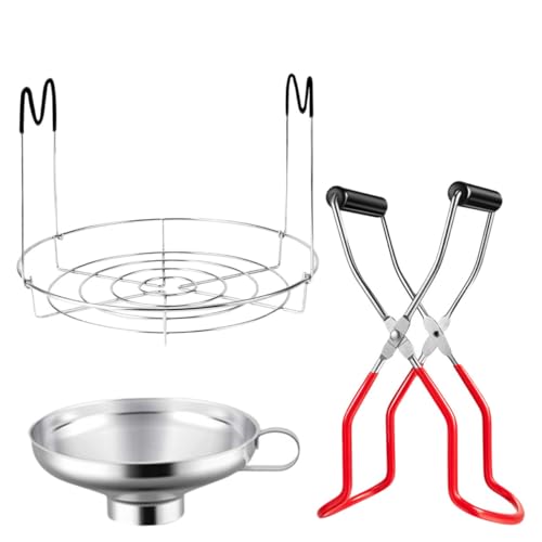 Homoyoyo 3 pièces Pince de Levage de Bocaux Entonnoir Alimentaire et Support Résistant Adapté Aux Bocaux à Large et Bouche Régulière Ustensiles de Cuisine pour et Couleur Couleur Aléatoire