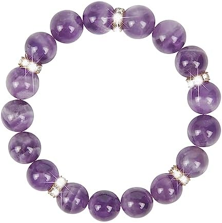 LIAGZA Healing Bracelet For Women Anxiety Crystal Bracelet Chakra Beaded Bracelets Rose Quartz Crystals And Healing Stones Bracelet Calming Strand Stretch Bracelet Stress Relief Gifts For Women (Amethyst)