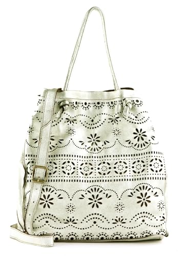 Catania Shopping Bag Argento grand cabas cuir italien femme