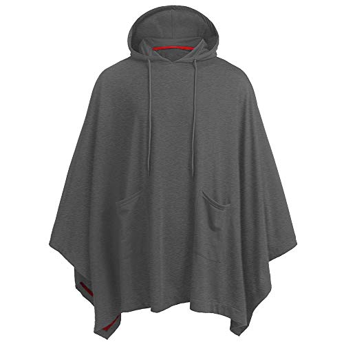 SALEBLOUSE Herren Einfarbig Loose Large Size Mode Lässig Poncho Cape Hoodie Pullover Unregelmäßiger Saum Mantel Hoodies Kapuzenpullover mit Tasche Langarm Outwear Tops Sweatshirt Knitwear Kapuzenpulli Cover