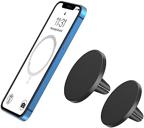 TechMatte Handyhalterung Auto, für iPhone 17 16 15 14 13 12 Serie | Magnetische Belüftungs Autohalterung KFZ Kompatibel mit original MagSafe Hülle - 2 Stück