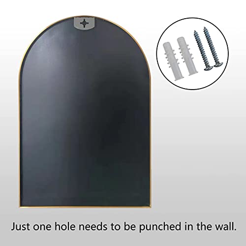 Image of HARRITPURE 2Pcs Arched Bathroom Mirror ​Wall Mounted Mirror Aluminum Alloy Frame for Bathroom,Vanity Mirror Home Decor for Bathroom Bedroom Living Room Entryway (Gold, 20 inch*30 inch)