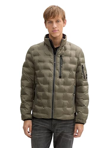 TOM TAILOR Hybrid Lightweight Steppjacke mit Kapuze im Stehkragen, Black, XL – Ansicht 1