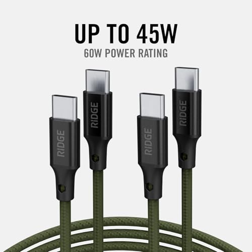 Image of Ridge 45W Charger for Power Bank, Dual USB-C Ports, Laptop-Grade Power with Complete Cable Kit Included - Matte Olive