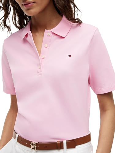Tommy Hilfiger Damen Poloshirt Kurzarm 1985 Pique Regular Fit, Rosa (Classic Pink), L 3