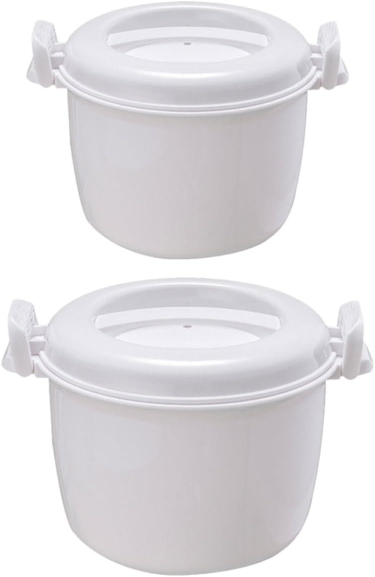 Microwave Soup Cooker 2Pcs Large Plastic Portable Food Container Set