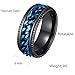 Udolfly Mens Fidget Rings Anxiety Rings for Men Womens Chain Spinner Rings for Adults Titanium Steel Ring Black Blue Size 9