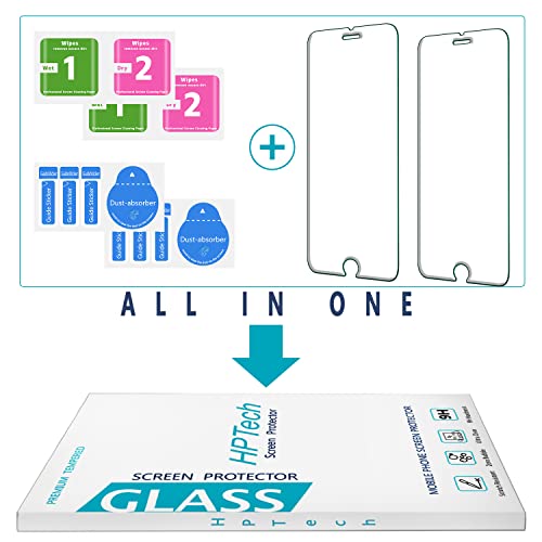 Hptech (2 Pack) Tempered Glass For Iphone Se 3, Se 2022, Iphone Se 2, Se 2020 Screen Protector, Anti Scratch, Bubble Free, Case Friendly #TOP6