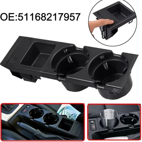Porte-gobelet pour console centrale BMW E46 double tasse noir adaptable