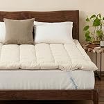 Organic Merino Matelas de laine Topper - Pâte de matelas haut d'oreiller de luxe, fait à la main, non-toxic, refroidissement & Hypoallergénique, Relief de douleur au dos naturel, Literie durable (Queen)