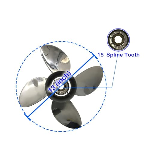 Image of Boat Propeller 13 19 for 130HP 50HP 60HP 80HP 85HP 90HP 100HP Steel 15 Splines
