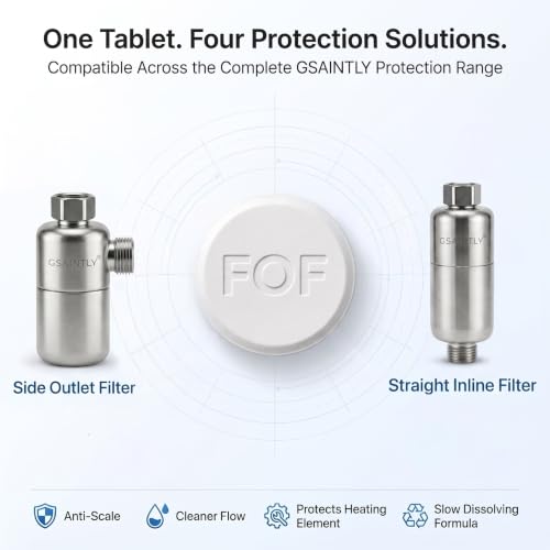 Image of Reusable Water Filter, 304 SS Sediment Filter for Water Heater, Washing Machine, Dishwasher & Shower Faucet | Screen Filter with Leak-Proof Gasket | G 1 /2'' Thread (Anti-Scale Cartidge)