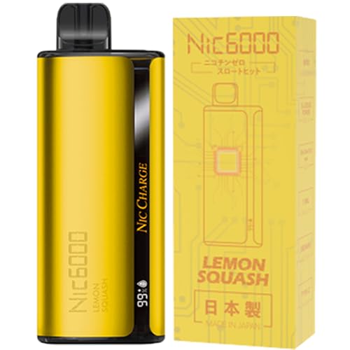 NIC CHARGE Nic6000 ニックチャージ ニコチャージ 電子タバコ VAPE 使い捨て 使い捨て電子タバコ 使い捨てシーシャ 使い捨てVAPE シーシャ 日本国産 JAPAN 禁煙 節煙 ニコチンゼロ ニコチンフリー ゼロニコチン (レモンスカ