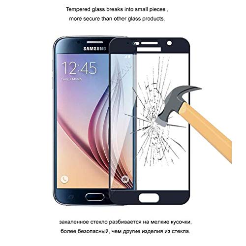 Image of Screen Protector for Samsung Galaxy S6 (Black) Tempered Glass Edge-to-Edge 6D Screen Guard With Installation Kit