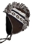TOP HEADWEAR Peruvian Chullo Hat - Diamond - Brown/White