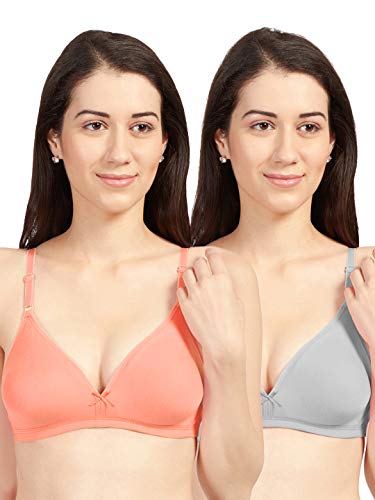 Image of SONARI Omania Womens Non-Padded Cotton Polyester Bras - Solid, Non-Wired, Medium Coverage, Hand Washable (Pack of 2)