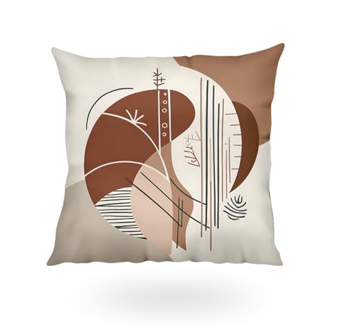 Image of SCPmarts Abstract Printed Cushion Cover Home Decorative Pillow for Sofa Soft Solid Square Throw Pillow Cushion Covers Satin Cushion Covers Set of 5 Size 16 x 16 Inch (C1)
