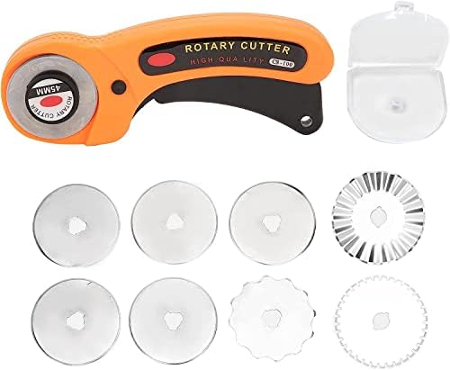 DEPILA Fabric Cutting Tool Fabric Cutter Set Fabric Cutter Kit for Sewing Leather Cutters Cutting Tools Rollers (Color : Cloth Knife+8 Blades)