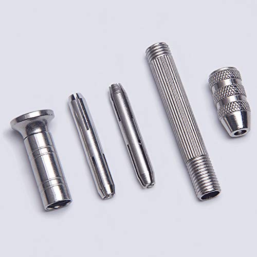 Topwon Hand Drill Bits Set, Resin Drill Pin Vise Drill, 10 Pieces Mini Twist Drill Bits and 2 Pieces Tweezers for Jewelry Metal Wood Model Making, DIY Drilling - Thumbnail 2