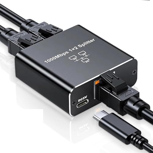 Parishop LAN 分配器 LANケーブル 分岐 RJ45 高速1000Mbps スイッチングハブ 1入力2/4出力 有線LAN中継器 分配器 2/4台同時使用 Cat5/Cat5e/Cat6/Cat7/Cat8対応 ネットワーク拡張 Switch/PS5/PS4に対応
