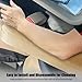 Smeyta 2PC Car Front Seat Armrest Covers,Universal Size Seat Arm Rest Cover,Flat Cloth Fabric Armrest Cover,Car Interior Accessories(Beige,1Pair)