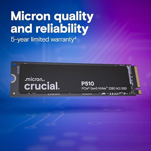 Image of Crucial P510 2TB PCIe Gen5 NVMe 2280 M.2 SSD