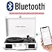 Vintage Suitcase Record Player - 3-Speed LP Turntable with Belt-Drive, Bluetooth Vinyl Player, Built-in Speakers, Auto-Stop, Bass Control, Retro Design, Headphone/RCA/AUX Outputs + Extra Stylus & Mat