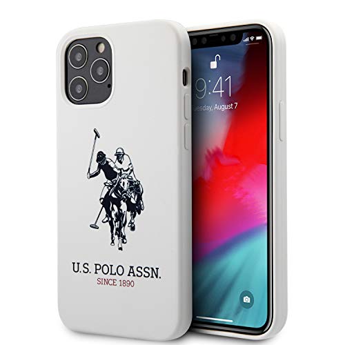 US Polo USHCP12MSLHRWH Coque en Silicone pour iPhone 12/12 Pro 6,1" Blanc