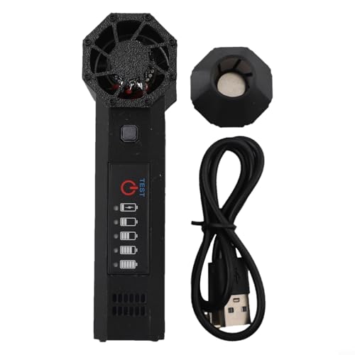 Mini ventilador de turbina ajustable de 3 velocidades con motor de 140000 RPM, flujo de aire de 54 m/s, batería de 8000 mAh, carga rápida PD tipo C, para equipos de prueba industriales