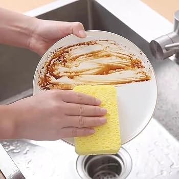 Carbon Power Dish Sponge Non-Scratch Heavy-Duty Kitchen Scrubber for Quick and Efficient Dishwashing Daily Household Cleaning