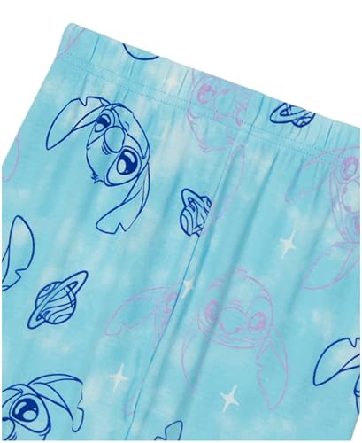 Disney Girls' 4-Piece Snug-fit Cotton Matching Pajama Set, Short-Sleeve, Soft & Cute for Kids, STITCH 626, 8 — view 4