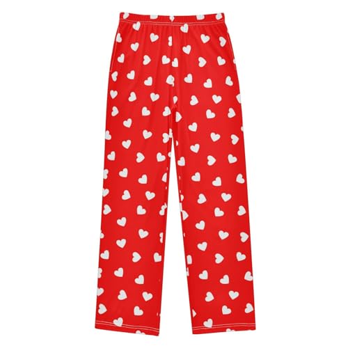 Pajamas Pants Soft Valentines Heart Long Sleep Pjs Lounge Pajama Bottoms Elastic Waist with Pockets
