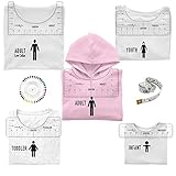 FINFINLIFE Tshirt Ruler-7Pcs, Tshirt Ruler Guide for Vinyl, Shirt Alignment, T Shirt Rulers to Center Designs, Transparent Tee Ruler for Infant Toddler Youth Adult, Low Collar,Pearl Pins