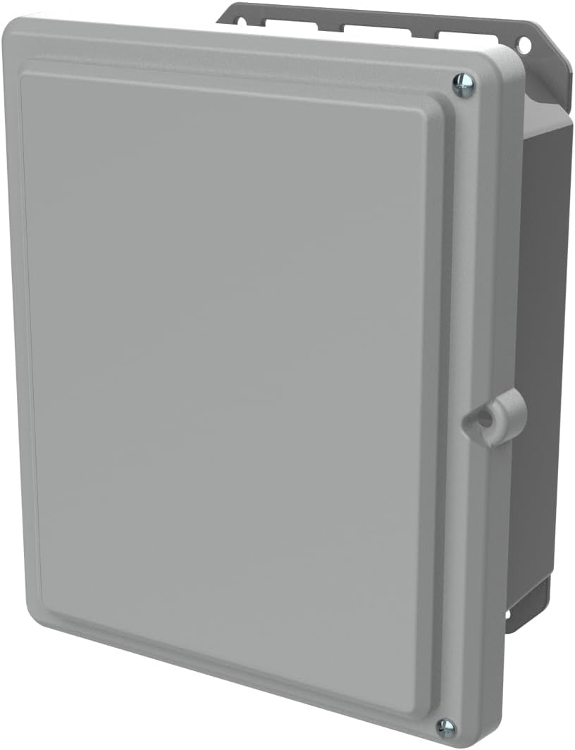 Serpac I342HS,TGBG (11.75 x 9.98 x 5.45 in) Gray/Gray UL 508A Polycarbonate IP67 Waterproof Plastic Cabinet Project Junction Box Enclosure with Hinged Top Door Screw Access Entry Cover