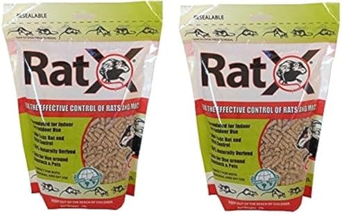 RatX (2 Pack) All-Natural Non-Toxic and Mouse Killer Pellets, 3-Pound Bags