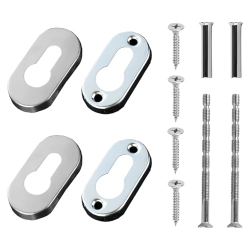 LYQNIHOB Cover Serratura Ovale in Acciaio Inox Opaco, Rosetta Chiave, per Porte Interne/Esterne, Buco Serratura in Acciaio Inossidabile, Cilindro profilato, Argento - Confezione da 4