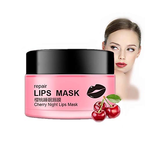 Preisvergleich Produktbild Lippenmaske Natürliche Kirsche Extrakt Schlafen Lippenpflege Feuchtigkeitsspendende, Peeling, pflegende, Anti-Aging für pralle und weiche Lippen