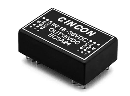 EC3A06, Isolated DC/DC Converters - Through Hole DC-DC Converter, 3 Watt, 2:1 Input Range, 500VDC min. Isolation, 4.5-6VDC Input, +/-15VDC Output, DIP