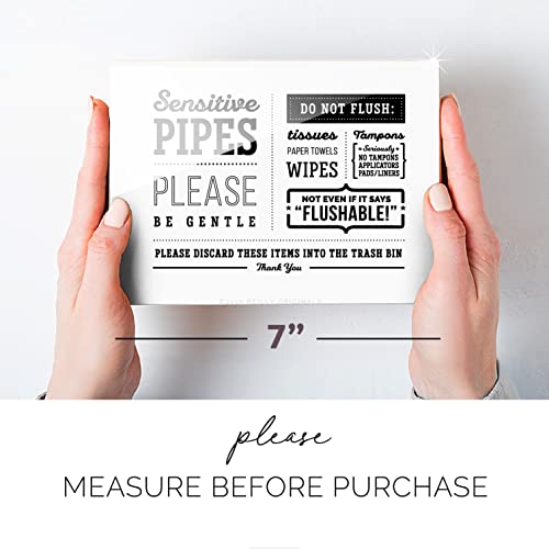 5X7 Inch Sensitive Pipes Designer Bathroom Sign ~ Ready To Stick, Lean Or Frame ~ Premium Finish, Durable #TOP4