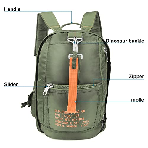 Greencity Air Force Parachute Buckles Rucksacks Nylon Tactical Backpack Deployment Bag Green #TOP4