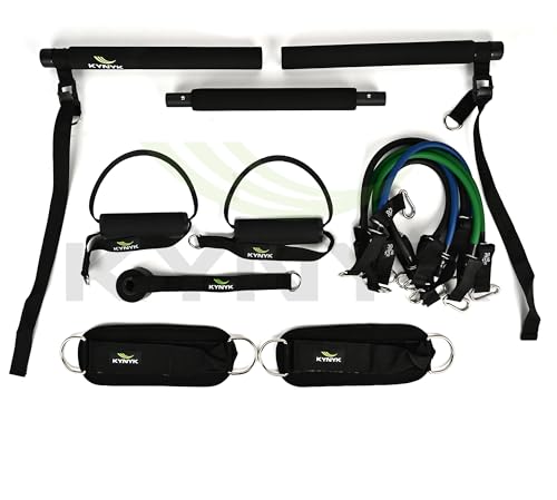Image of Pilates Bar Kit with Resistance Bands for Full Body Workout | Portable Home Exercise Bar for Strength Training, Stretching, Core, Arms & Legs | Compact Design for Indoor & Travel Use