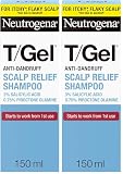 Neutrogena T/Gel Scalp Relief Anti-Dandruff Shampoo (150ml) With 3% Salicylic Acid, Suitable for Those Prone to Scalp Psoriasis and Seborrhoeic Dermatitis (Pack of 2)