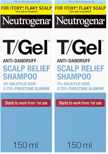 Image of Neutrogena T/Gel Scalp Relief Anti-Dandruff Shampoo (150ml) With 3% Salicylic Acid, Suitable for Those Prone to Scalp Psoriasis and Seborrhoeic Dermatitis (Pack of 2)