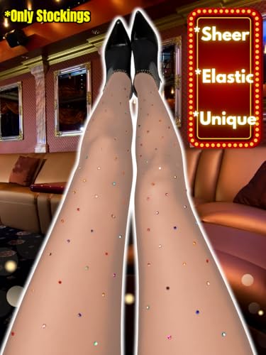 Colorful Rhinestone Sparkly Tights,Sexy Sheer Pantyhose For Women,Glitter Stockings Club Rave Festival Concert3