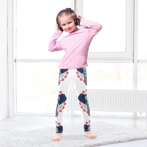 Elephant Mandala Floral Girls Casual Leggings for Kids Printed Long Pant Bottoms Stretch and Soft4