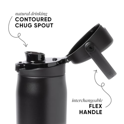 Simple Modern Mesa Sport Water Bottle with Covered Chug Lid | 30oz Cup Holder Friendly Insulated Stainless Steel Bottle for Gym, Sports and Travel | Midnight Black