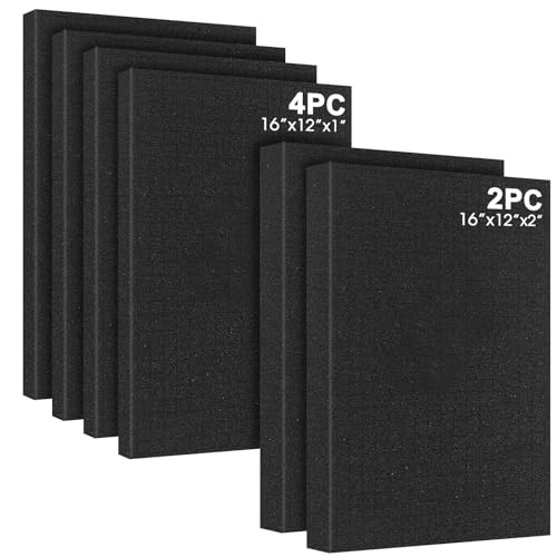 Egaageoi Paquete de 6 fundas de espuma para armas, 16 x 12 x 2 pulgadas y espuma cortable de 16 x 12 x 1 pulgadas para estuches, perfecta para almacenamiento de pistolas, cámaras y herramientas