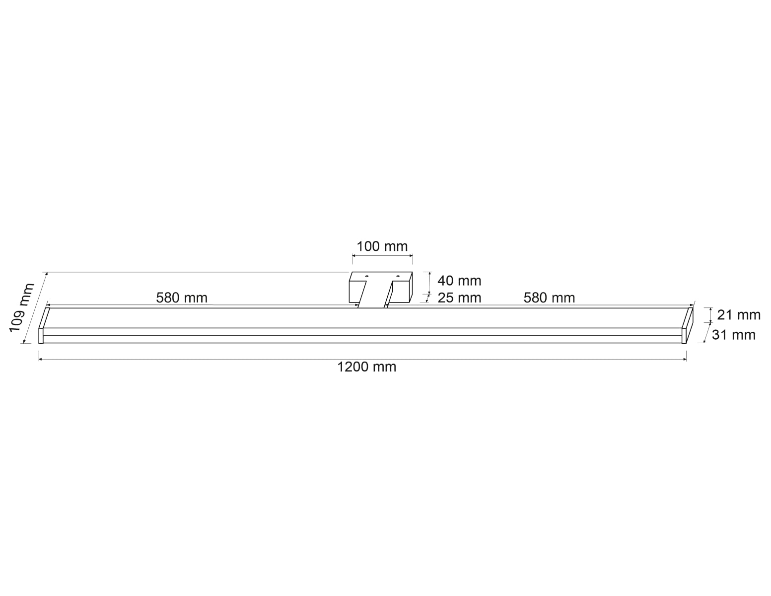 SEBSON® LED Lampada da Specchio per Bagno 120cm, IP44, Luce da Parete, Bianco Neutro 4000K, 15W, 1500lm - 1200x109x40mm