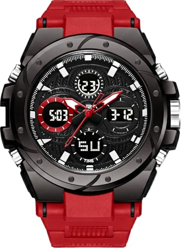 Image of V2A Stryke-VOLTRIX 5130 Analog-Digital Sports Watch for Men | Layered Dial Design | Bold Urban Performance Watch with 50M Water Resistance, Alarm, Stopwatch, Day-Date & Backlight